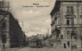 1900 k. - Erzsébet utca a villamossal, a Deák tér felől (képeslap)